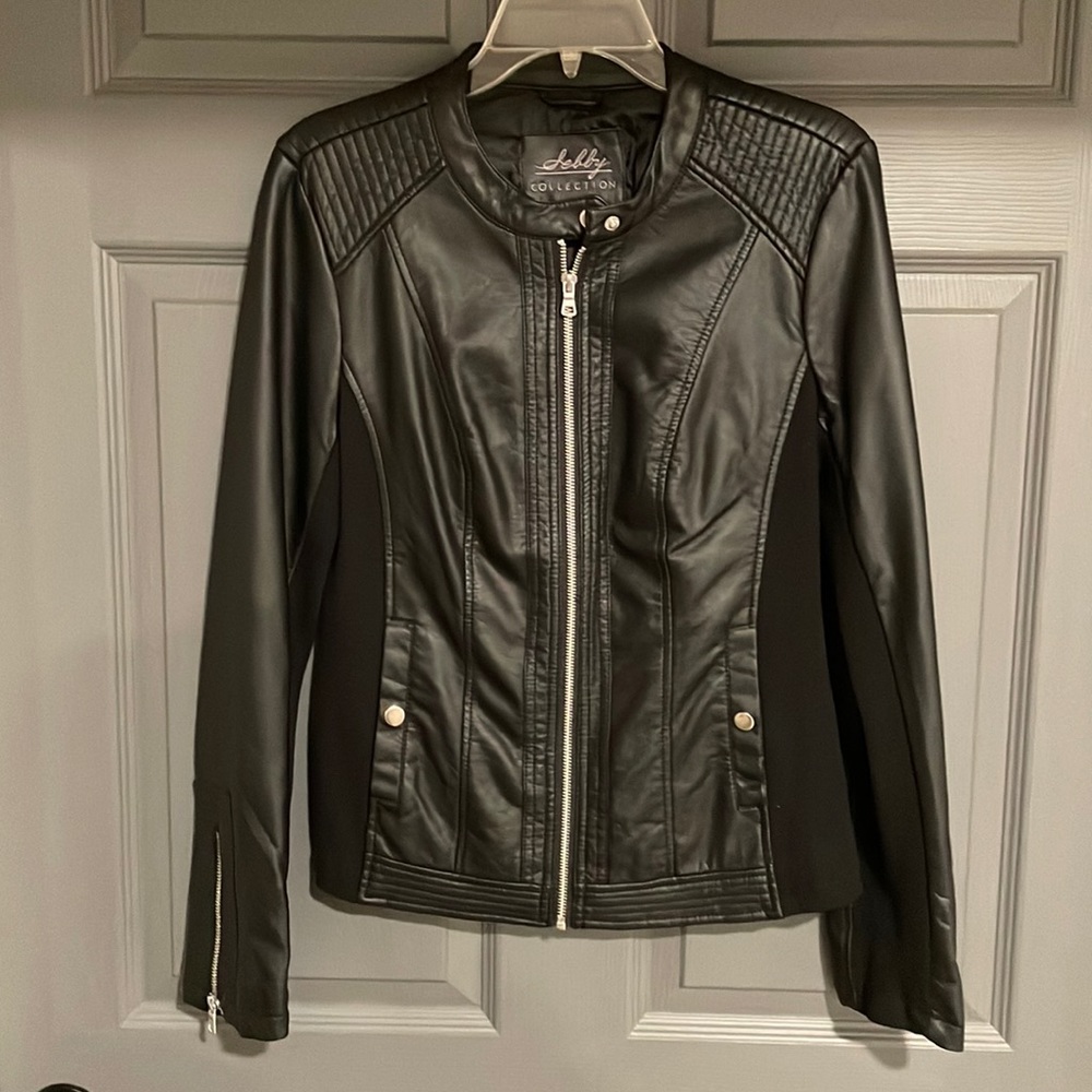 Black faux leather jacket